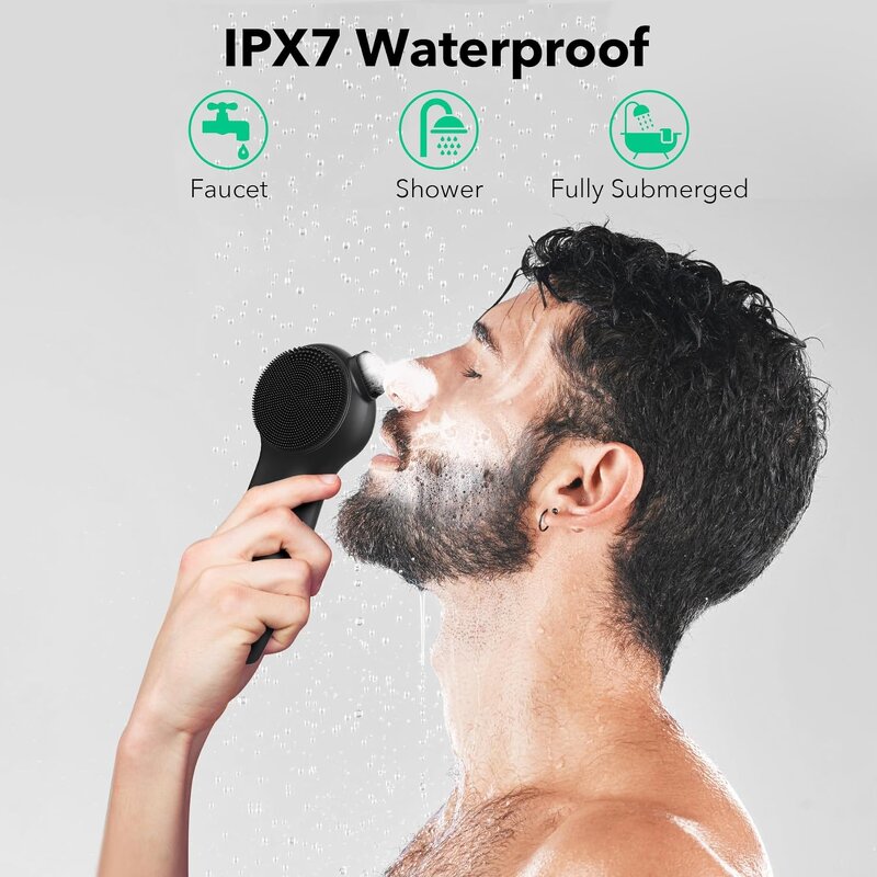 Sonic Silicone Cleanser Brush - Red Blue Light Hot Compress Massage Men Women Tool