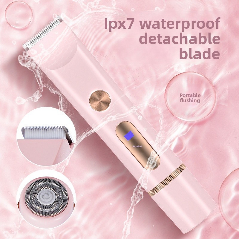 2-in-1 Hair Trimmer Shaver - Dual Head LCD IPX7 Waterproof Intimate Bikini Tool