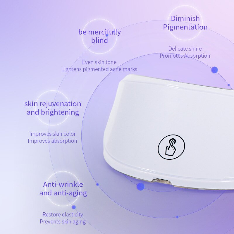 LED Photon Neck Device - 7-Color Skin Rejuvenation Anti Neck Wrinkle Wireless