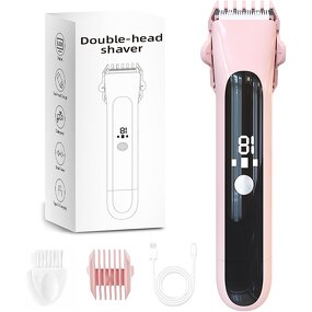 Dual Head Tweezer Shaver - Electric Bikini Facial Underarm Hair Removal Razor
