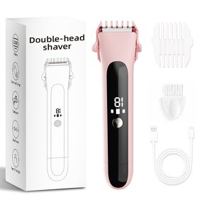 Dual-Head Private Parts Shaver - IPX7 Waterproof Electric Armpit Leg Lip Trimmer