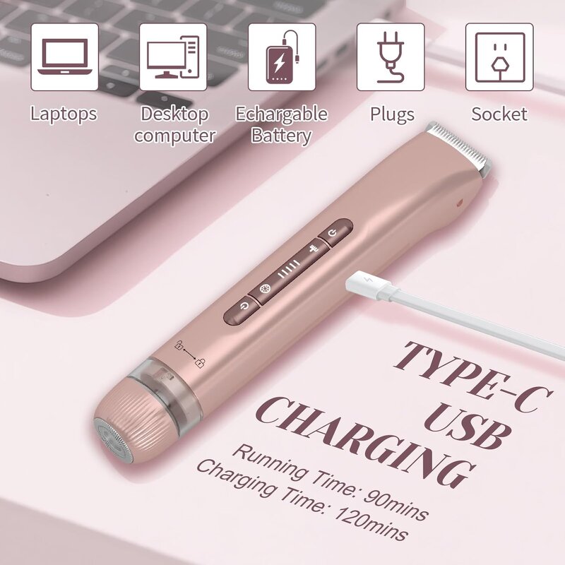 Women's Electric Shaver - IPX7 Dual-Head Bikini Trimmer Painless Pencil Razor