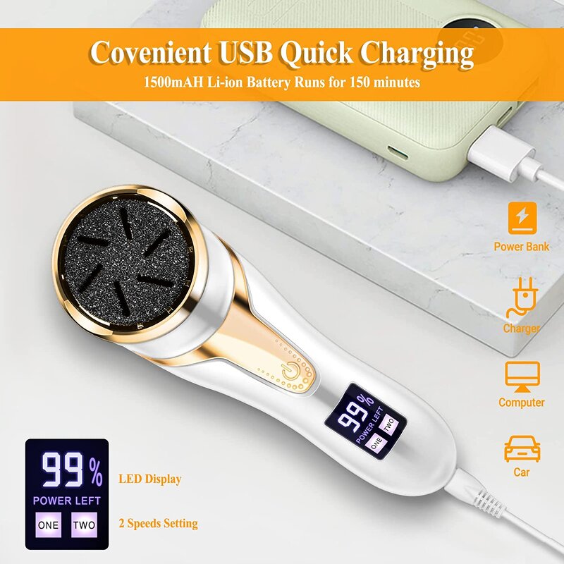 USB Foot Callus Remover - Rechargeable Dead Skin Trimmer Portable Plastic Tool