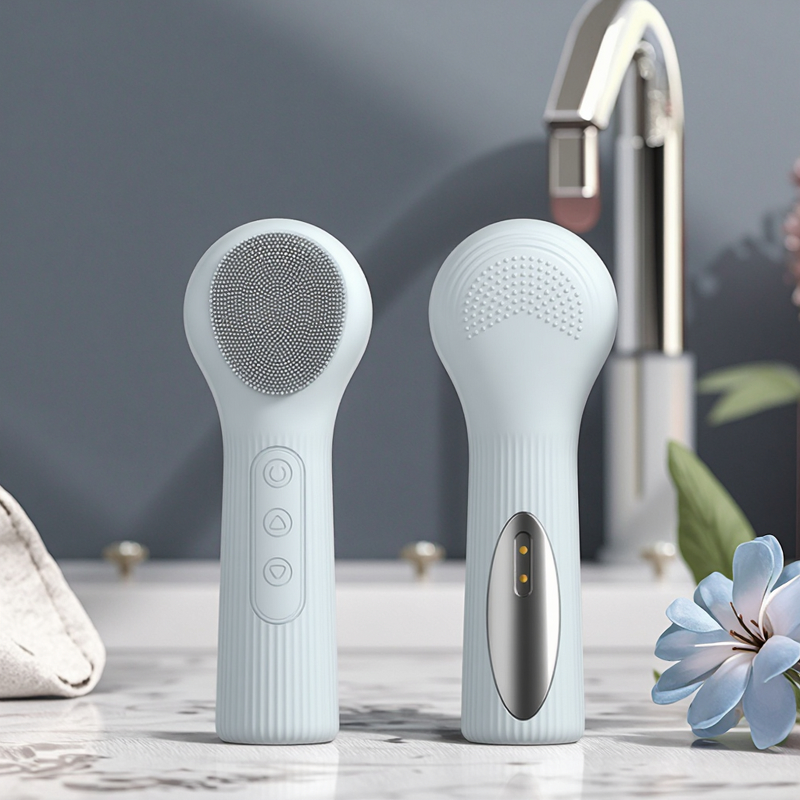 Silicone Face Cleansing Brush - 45℃ IPX7 Waterproof 3-Speed Vibration SPA Tool