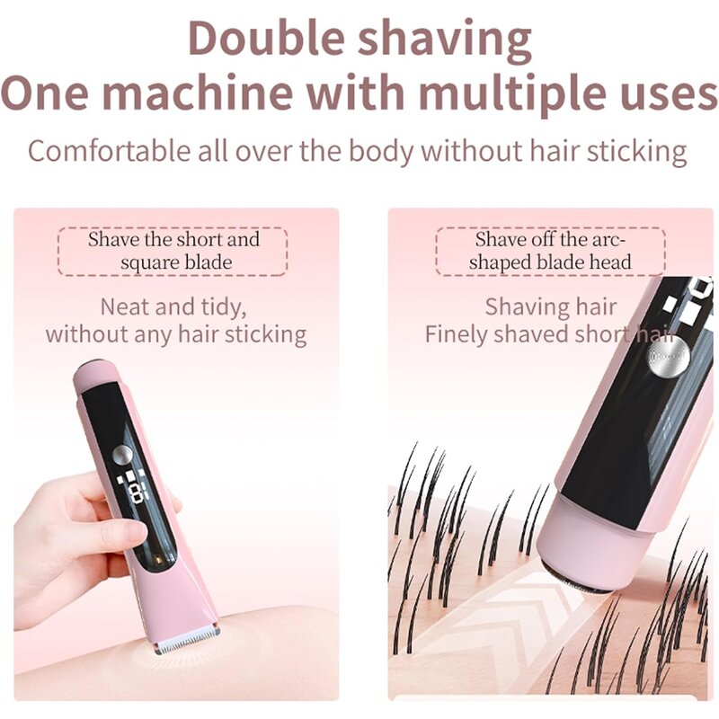 Dual Head Tweezer Shaver - Electric Bikini Facial Underarm Hair Removal Razor