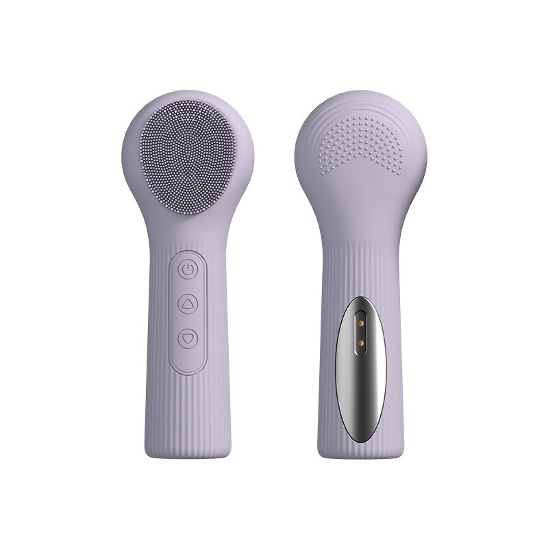 Silicone Face Scrubber - 2 in 1 Heat Massage Rechargeable Facial Exfoliator