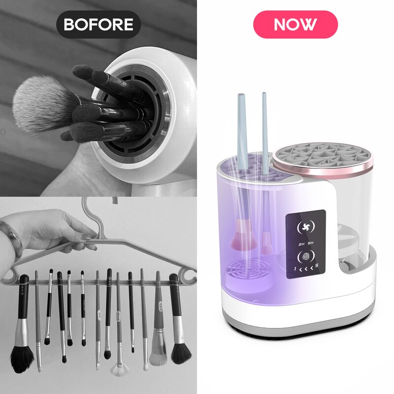 Electric Brush Cleaner Machine - New Upgrade Automatic Silicone Dryer Tool
