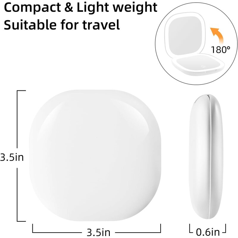 LED Cosmetic Mirror - Mini Compact Foldable Portable Handheld Magnifying