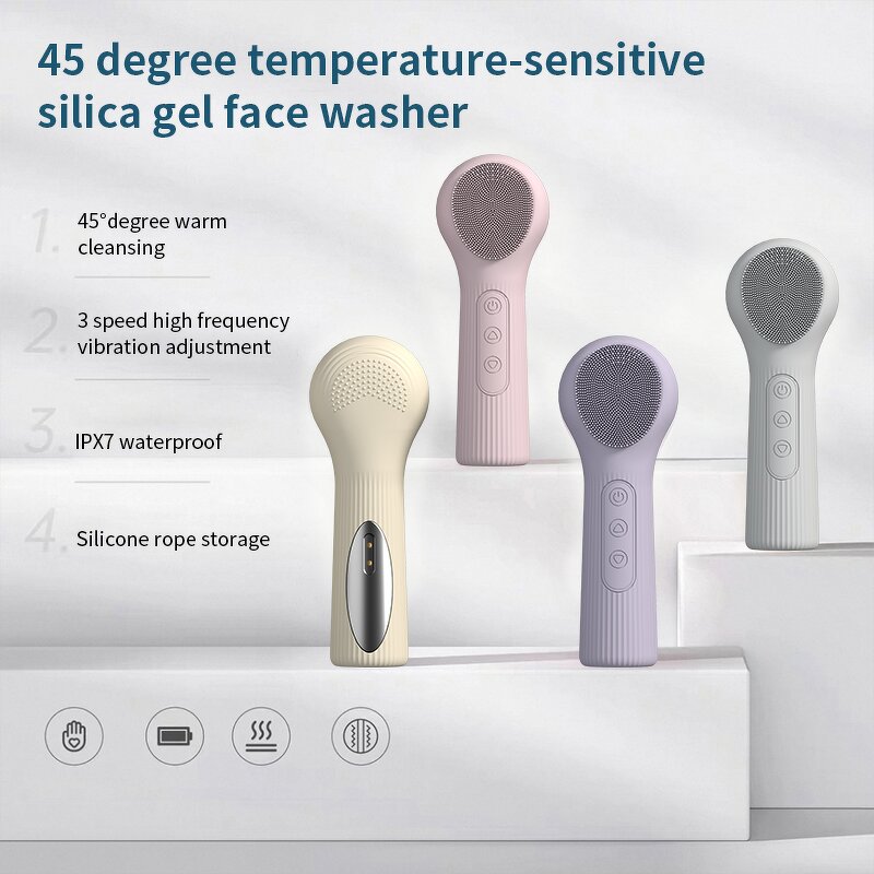 Facial Cleanser Brush - Professional Double-Sided Vibration Skin Exfoliator Tool