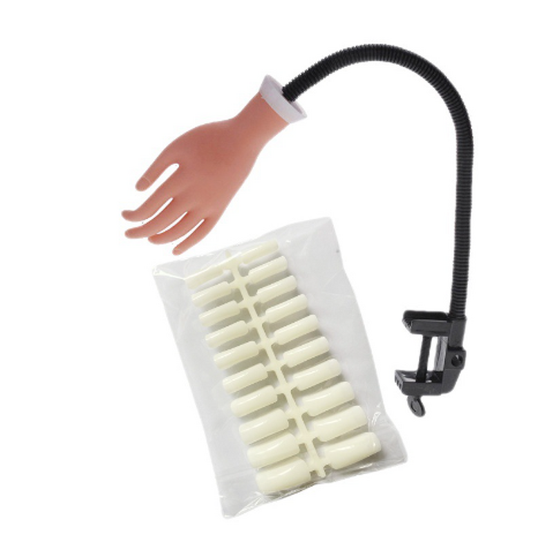 Silicone Nail Practice Hand - Movable Flexible Mannequin Manicure Training Model
