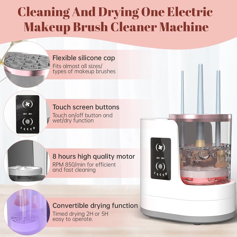 3 in 1 Brush Cleaner Machine - USB Portable Automatic Dryer Cosmetic Tool