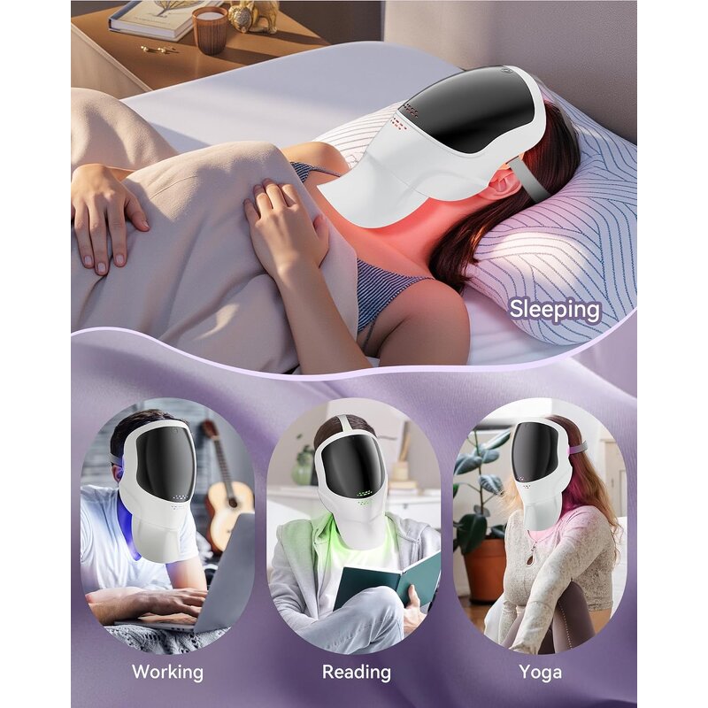 7-Color LED Therapy Mask - Portable Red Light Face Neck Beauty Skin Care Tool
