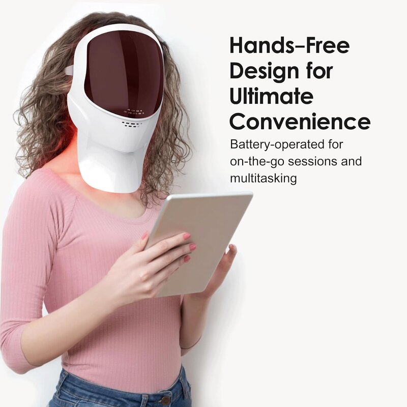 LED Light Therapy Mask - 7-Color Red Light Face Neck Infrared Skin Care Tool