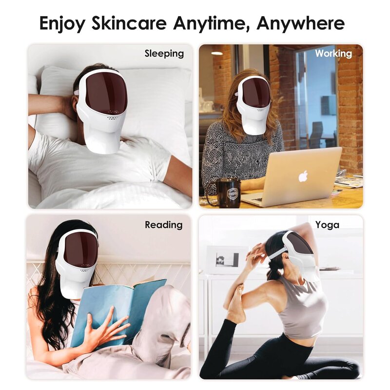 LED Light Therapy Mask - 7-Color Red Light Face Neck Infrared Skin Care Tool