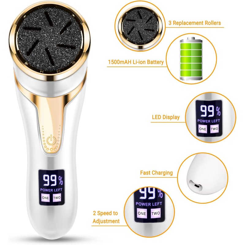 Electronic Foot File - Professional Household LED Display Callous Remover Tool