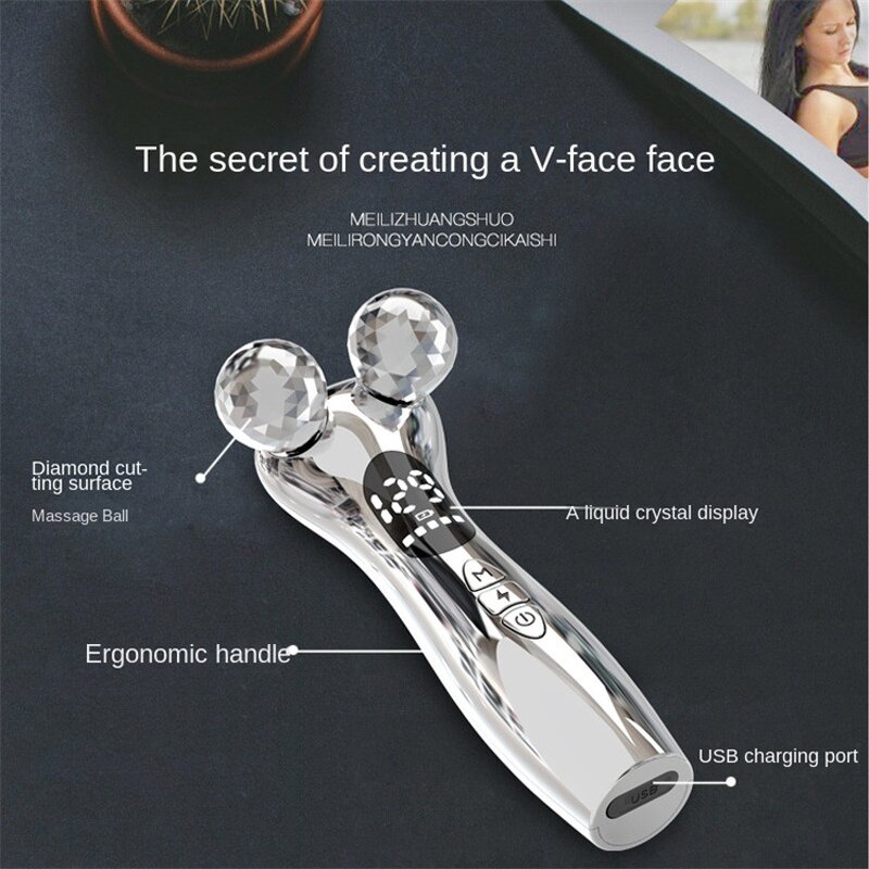 EMS Facial Roller Massager - 4D Anti-Wrinkle Skin Tightening Eye Care Tool