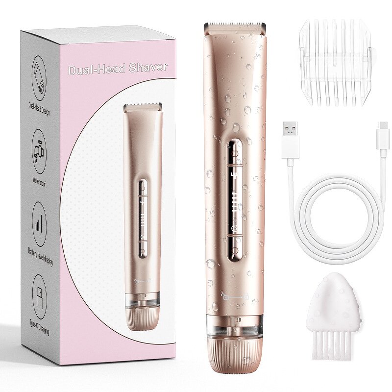 Women's Electric Shaver - IPX7 Dual-Head Bikini Trimmer Painless Pencil Razor