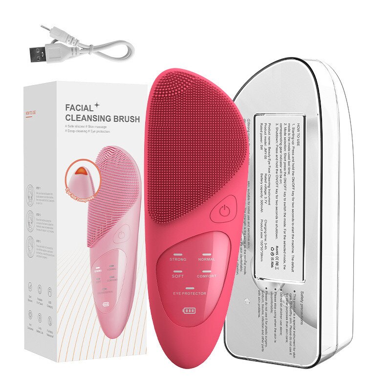 Facial Cleansing Brush Manufacturer - Electric Silicone with Heating Eye Massager USB