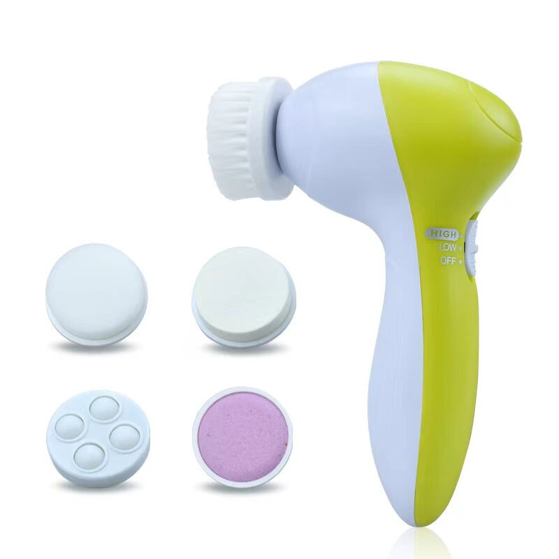 Face Scrubber Manufacturer - Battery-Powered Exfoliating with 5 Brush Heads for Massage