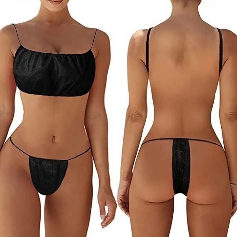 Disposable Underwear Manufacturer - Non-Woven Fabric Spa Ladies Thong Panties Bras