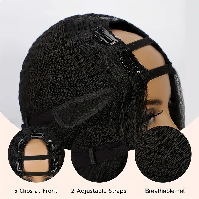 Headband Wig Manufacturer - Long 24 Inches Black Fluffy Afro Spring Curly Synthetic