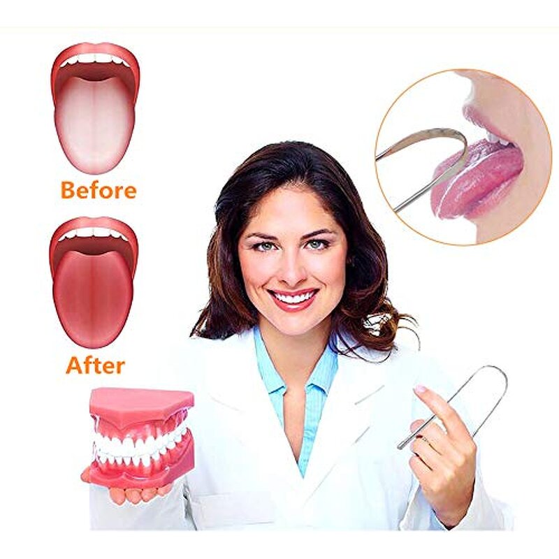 Tongue Scraper Manufacturer - Stainless Steel U Shape 2in1 Antibacterial for Adults Kids