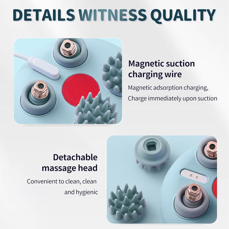 Scalp Massager Manufacturer - Portable Hand Held Waterproof Kneading Infrared Light