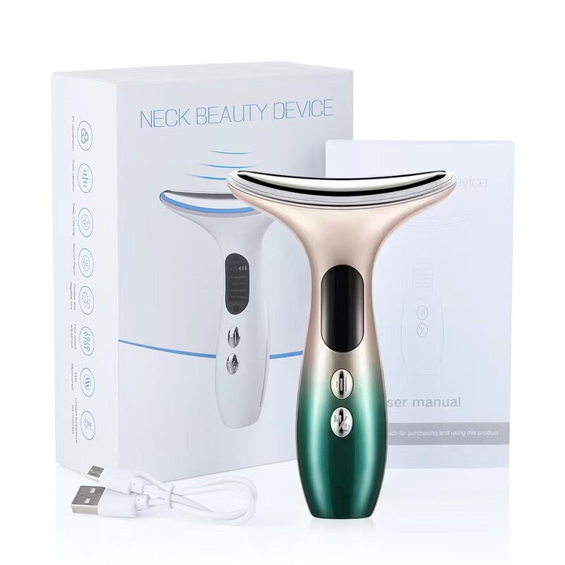 Face Neck Massager Device Manufacturer - Home Use Microcurrent Vibration LED Anti-aging