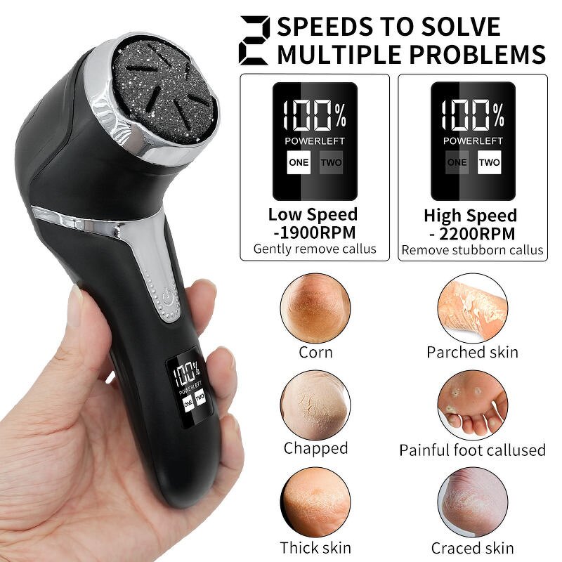Foot Callus Remover Manufacturer - 2 Speed LCD Display USB Rechargeable with Vacuum
