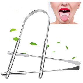Tongue Scraper Manufacturer - Stainless Steel U Shape 2in1 Antibacterial for Adults Kids