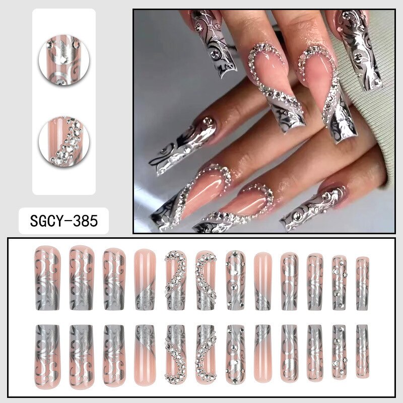 Press on Nails Manufacturer - Eco-Friendly ABS with Stiletto Butterfly Designs Long Tips
