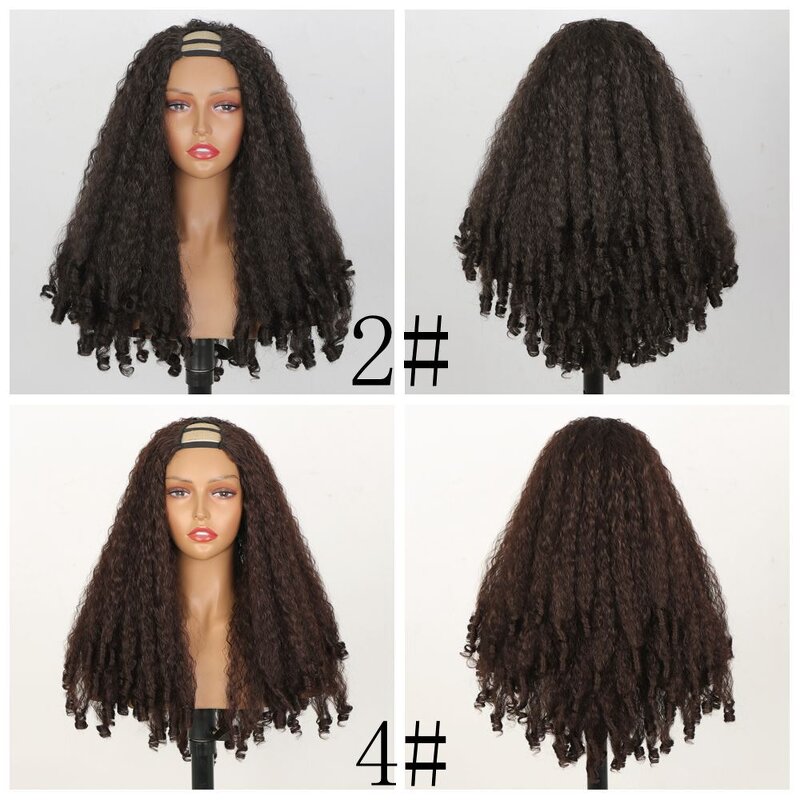 Headband Wig Manufacturer - Long 24 Inches Black Fluffy Afro Spring Curly Synthetic