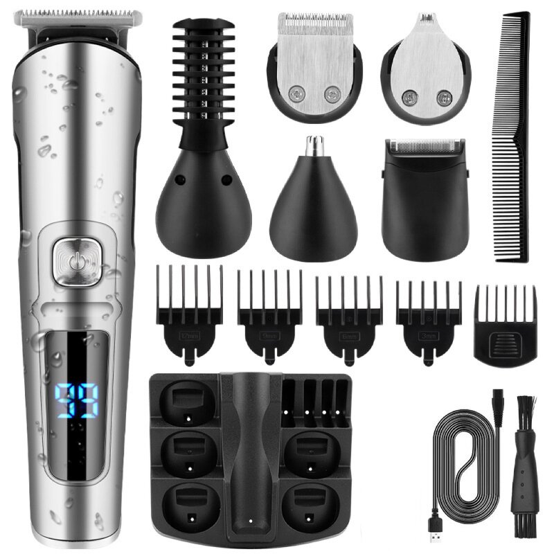 Hair Clippers Manufacturer - Household Barber Kit with 6 Detachable Blades Cordless