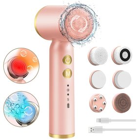 Face Cleaning Brush Manufacturer - Electric Rechargeable Hot & Cold with 6 Brush Heads
