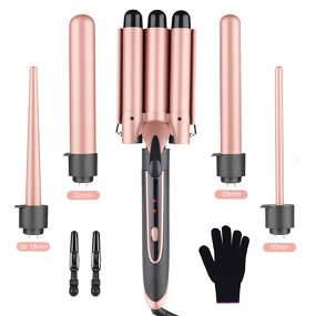 Curling Iron Set Manufacturer - Professional Dual Voltage Ceramic 5 in 1 with Barrels