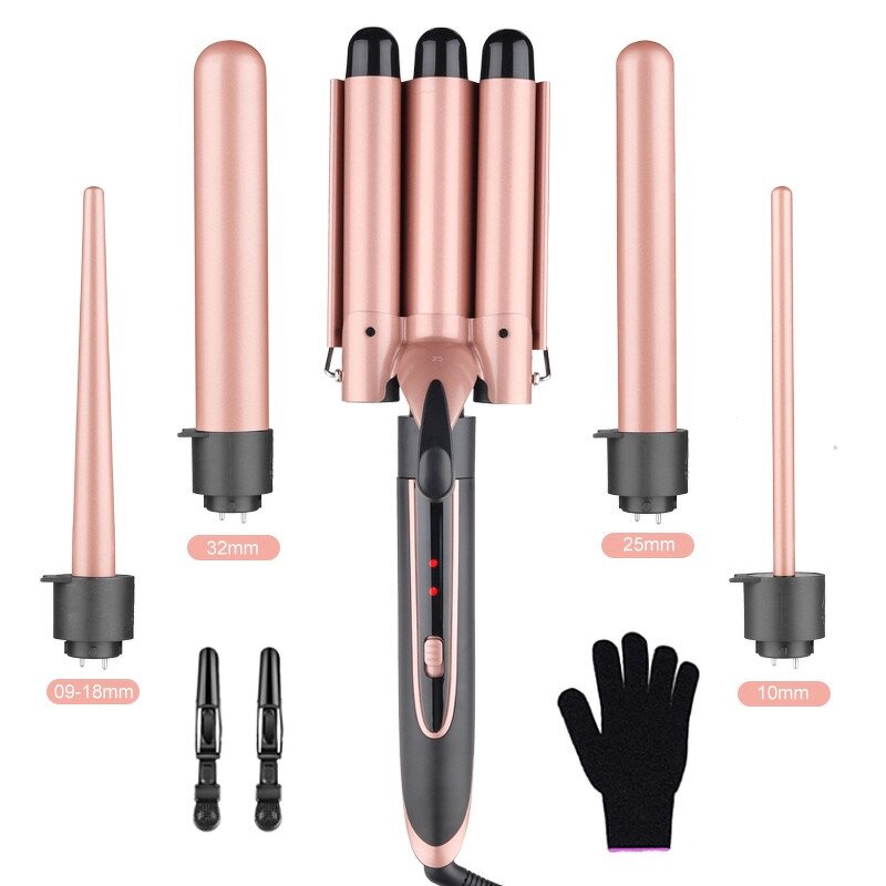 Curling Iron Set Manufacturer - Professional Dual Voltage Ceramic 5 in 1 with Barrels