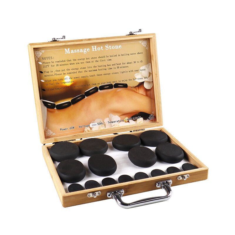 Hot Stone Massage Set Manufacturer - 16Pcs/pack Electric with Warmer Kit for Home Spa
