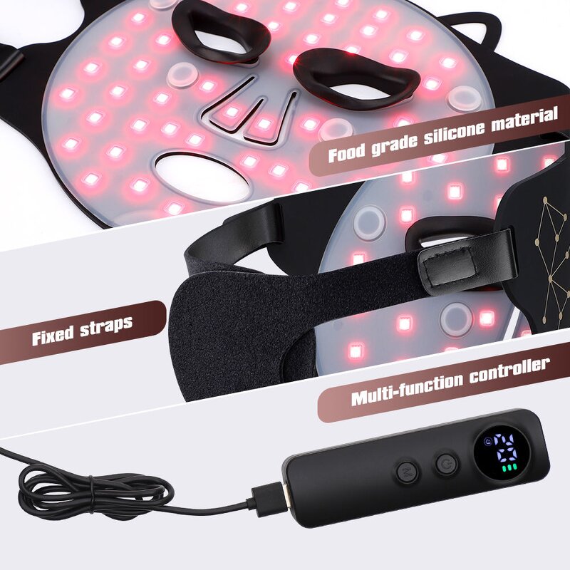 LED Face Mask Manufacturer - Electric USB Rechargeable Infrared Silicone with Remote