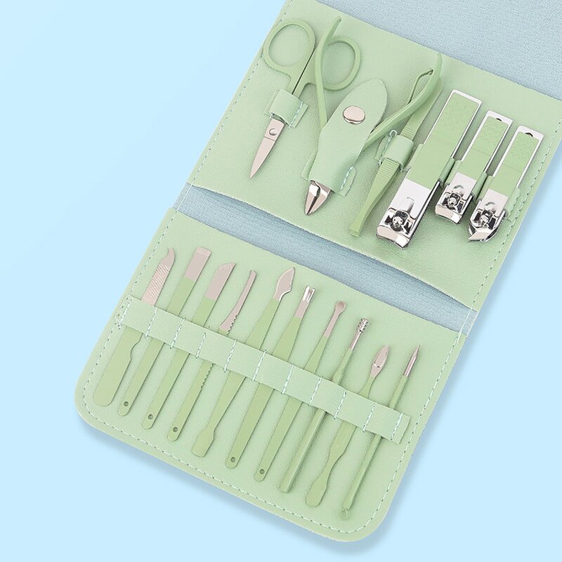 Nail Tools Set Manufacturer - 16Pcs/pack Professional Manicure Pedicure with Travel Bag