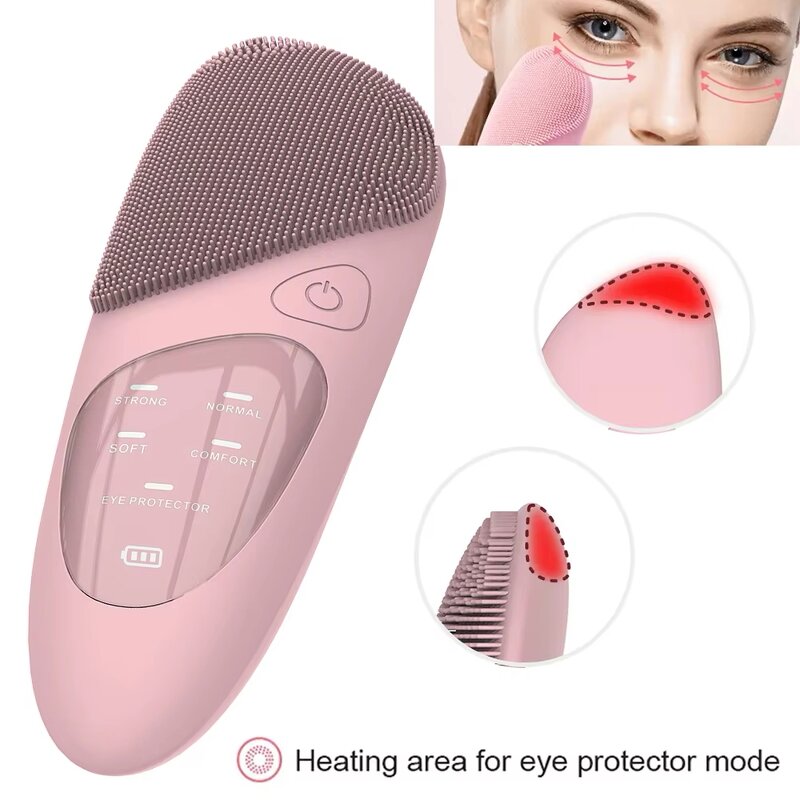 Facial Cleansing Brush Manufacturer - Electric Silicone with Heating Eye Massager USB