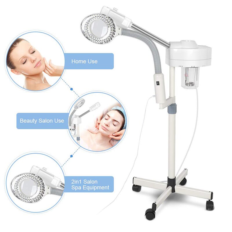 Facial Steamer Manufacturer - Professional 2-in-1 with 5X LED Lamp for Home Salon Car