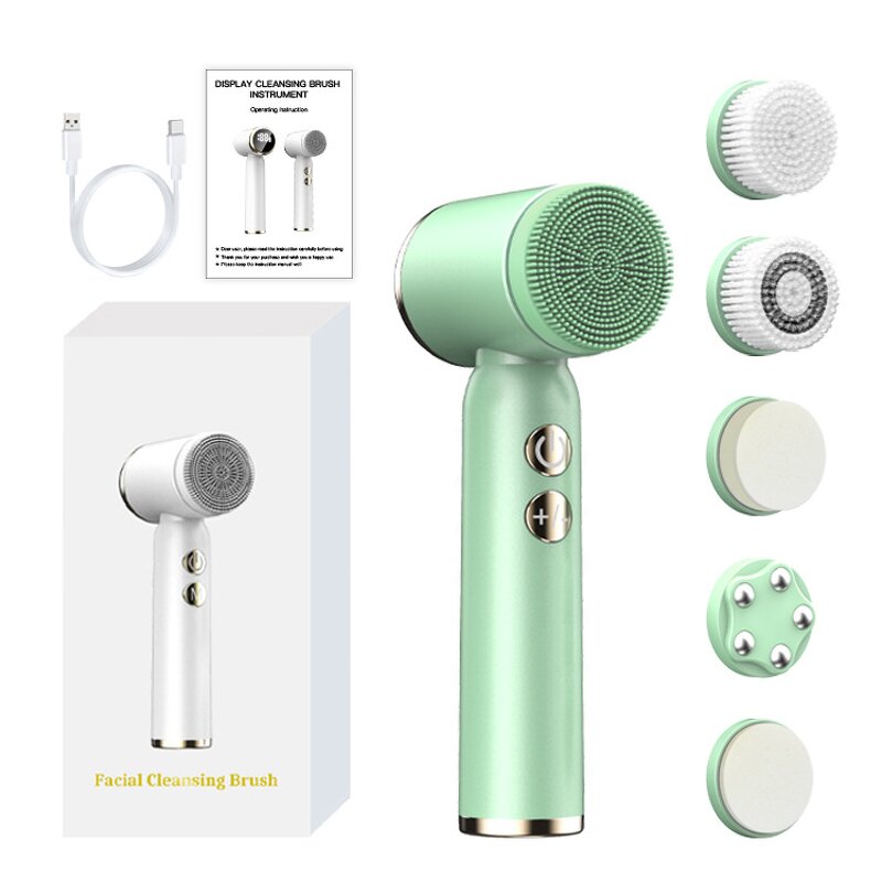 Face Cleaning Brush Manufacturer - Electric Rechargeable Hot & Cold with 6 Brush Heads