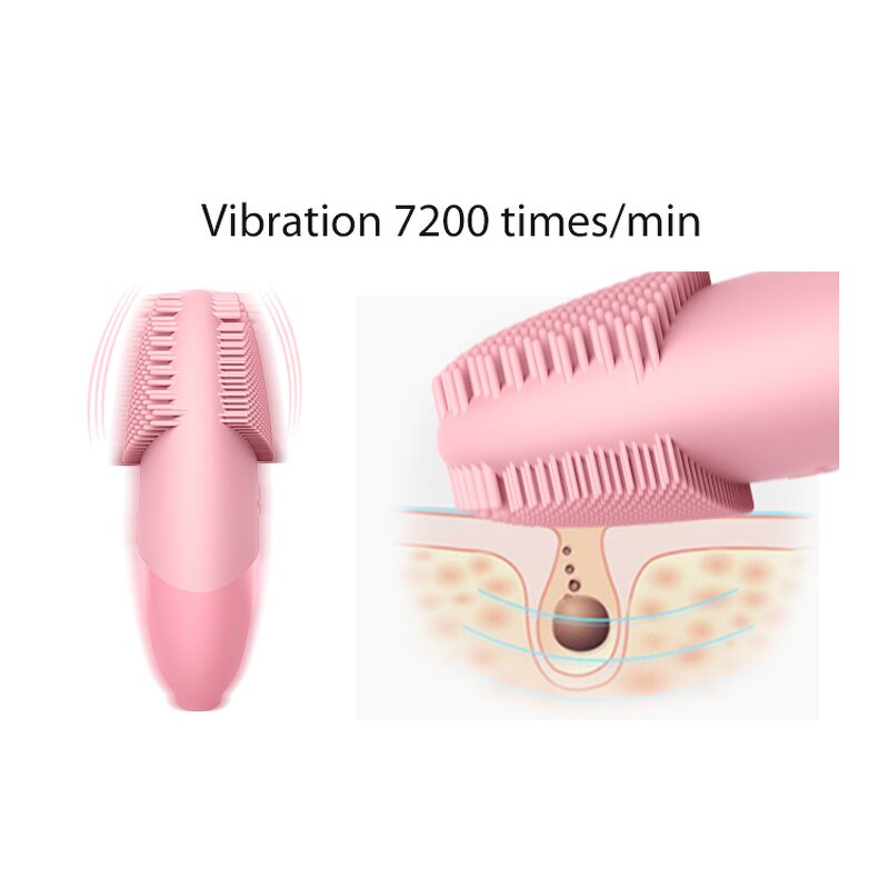 Sonic Silicone Cleansing Brush - Electric Face Cleanser Massager Waterproof Facial Tool