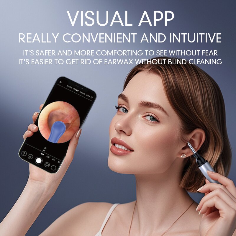 Wifi Visual Ear Spoon - Mini 1080P HD 5mp Electric Ear Wax Removal Cleaner 3.5mm