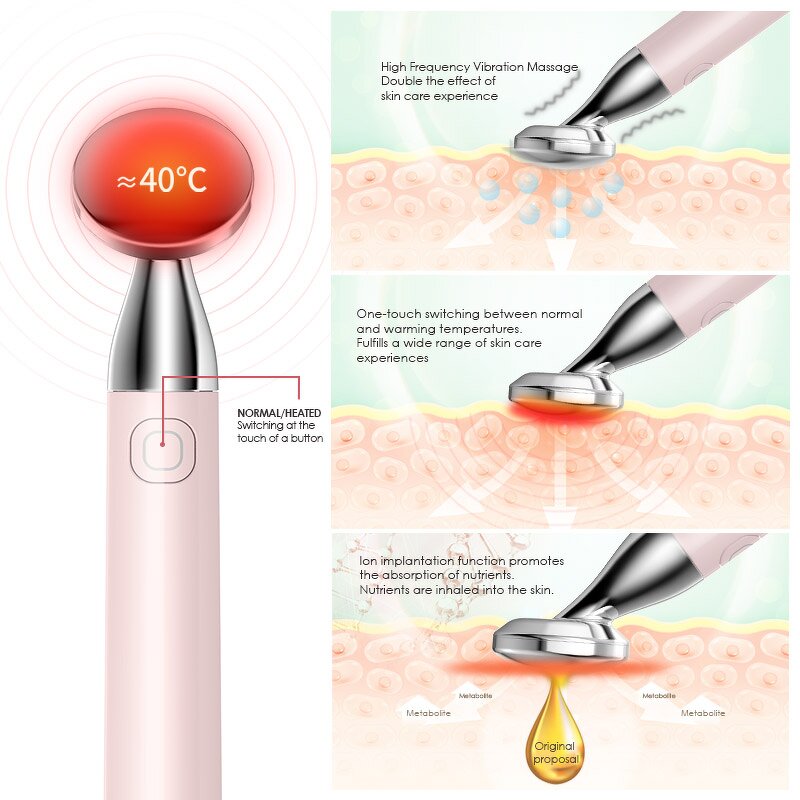 Skincare Wand - High Vibrating Massaging Face Lifting Hydrating Firming Thermal Eye Tool