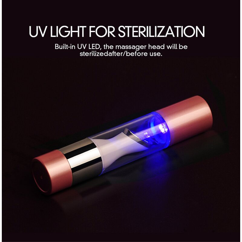 LED Facial Skincare Tool - Vibration Home Use Red Light Therapy Wand Cool Massage Device