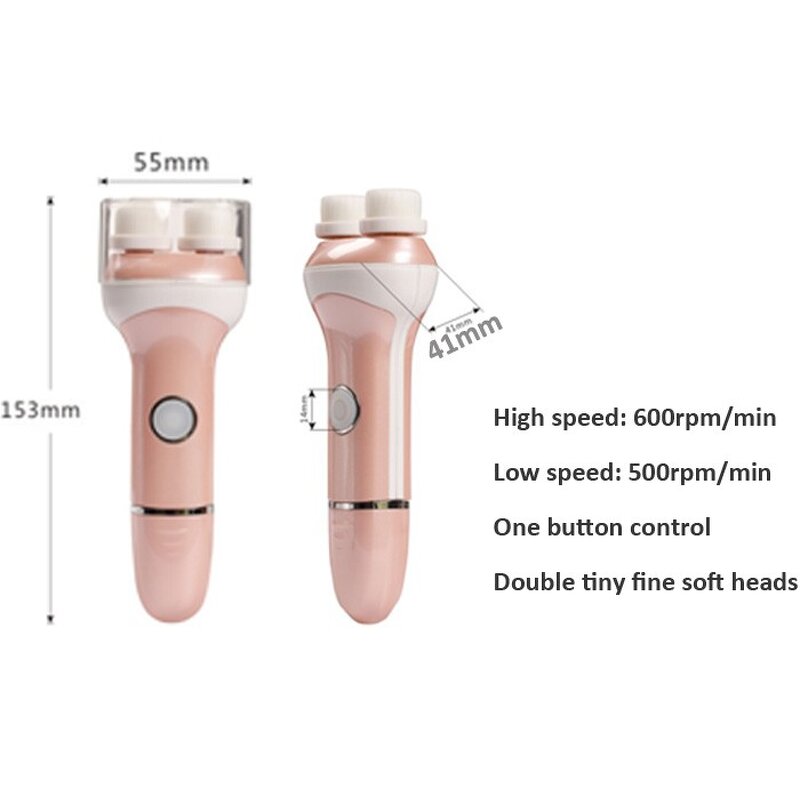 Sonic Facial Cleanser Brush - Portable Waterproof Silicone Skin Care Spa Massager Tool