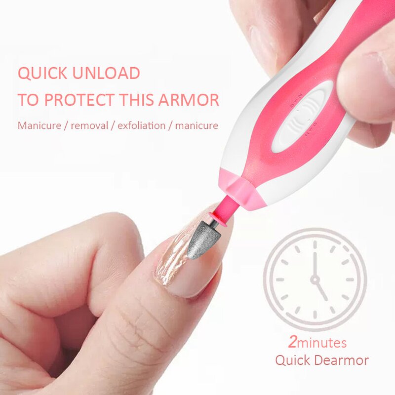 Portable Electric Pedicure Set - Cordless Rechargeable Travel Nail File Manicure Kit Tool