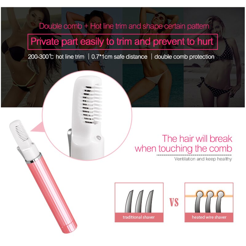 Heated Bikini Hair Trimmer - Professional Portable Japanese Laser Lady Electric Women Tool