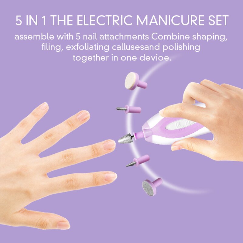 Wireless Baby Nail Polisher - Rounded Shape Portable Automatic Kids Nail Care Cutter Tool